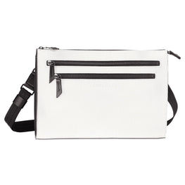 Croco Block Cross Body Bag - White