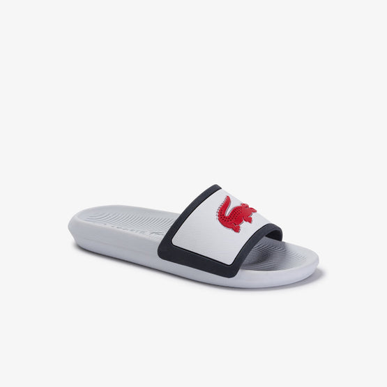 Lacoste Croco Slide Tri 3 Cfa Sandals - White/Navy/Red