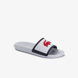 Lacoste Croco Slide Tri3 Cma Sandals - White/Navy/Red