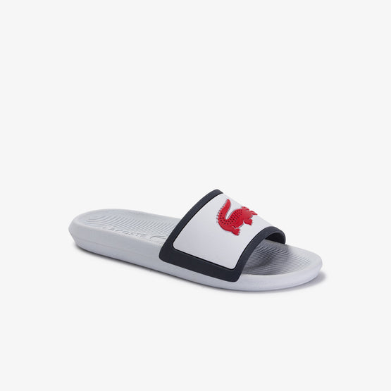 Lacoste Croco Slide Tri3 Cma Sandals - White/Navy/Red