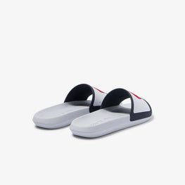Lacoste Croco Slide Tri3 Cma Sandals - White/Navy/Red