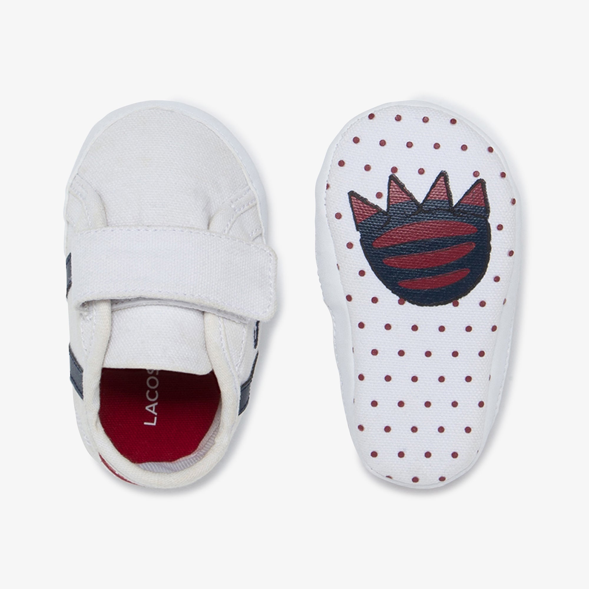 Lacoste Sideline Crib 120 2 Cub Sneakers - White/Navy/Red