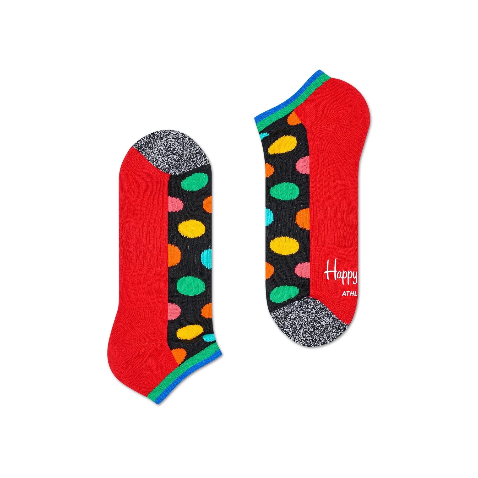 Men Athletic Big Dot Low Sock - Black/Red/Grey/Yellow/Green/Blue