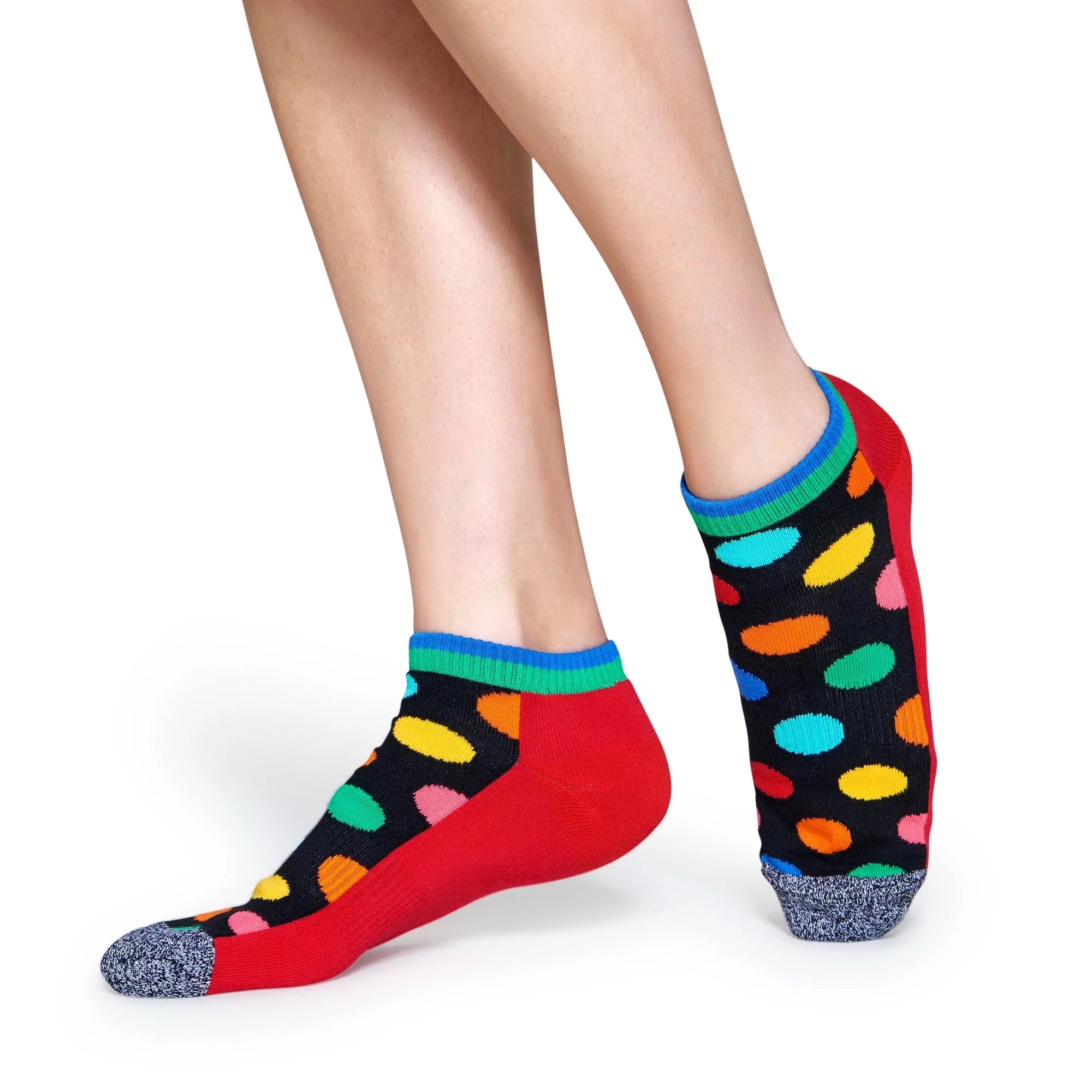 Men Athletic Big Dot Low Sock - Black/Red/Grey/Yellow/Green/Blue