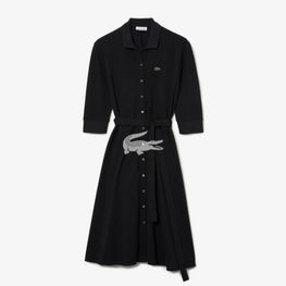 Lacoste Women'S Buttoned Belted Cotton Piqué Polo Dress - Foudre Chine