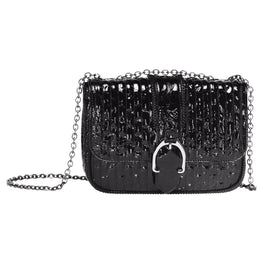 Amazone Matelassé Verni Cross Body Bag - Black