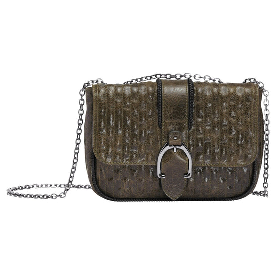 Amazone Matelassé Craquelé Cross Body Bag - Khaki