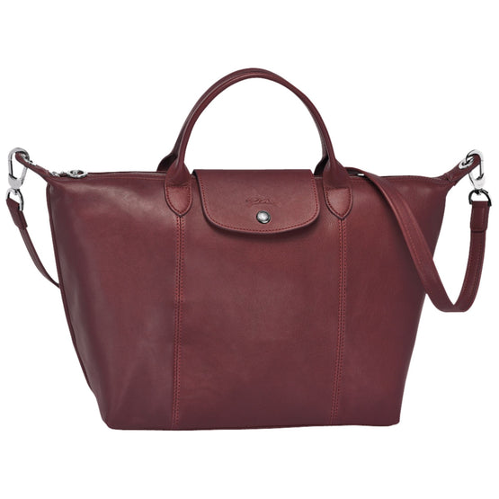 Le Pliage Cuir Top Handle Bag - Red Lacquer