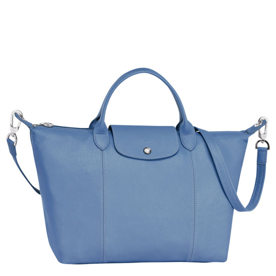 Le Pliage Cuir Top Handle Bag - Blue Mist