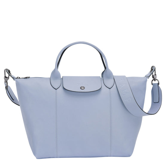 Le Pliage Cuir Top Handle Bag - Cloud Blue