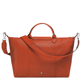 Le Pliage Cuir Top Handle Bag - Rust