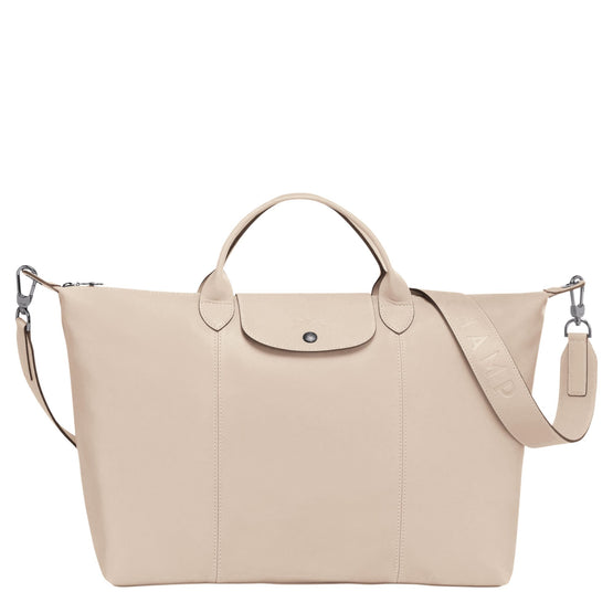 Le Pliage Cuir Top Handle Bag - Chalk