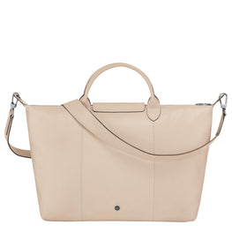 Le Pliage Cuir Top Handle Bag - Chalk