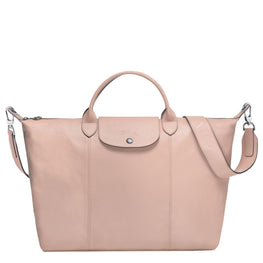 Le Pliage Cuir Top Handle Bag - Powder