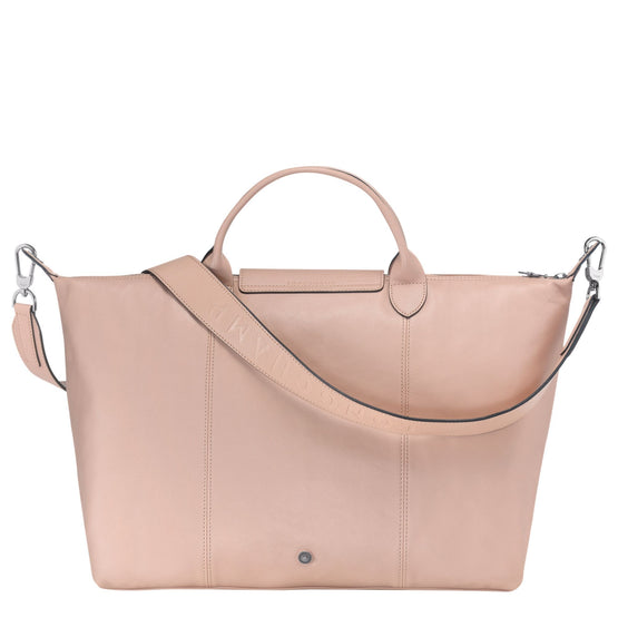 Le Pliage Cuir Top Handle Bag - Powder