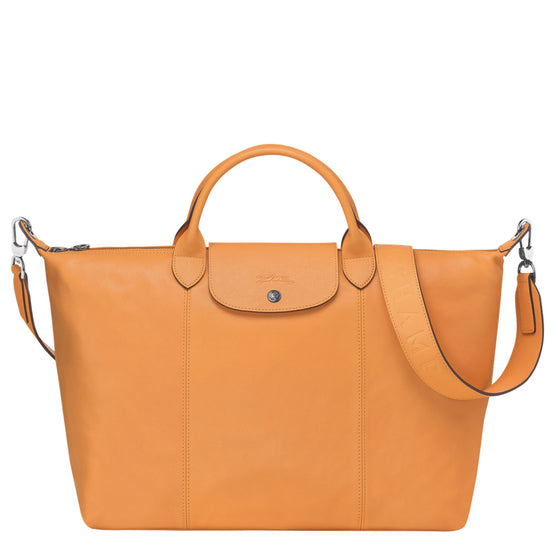 Le Pliage Cuir Top Handle Bag - Melon