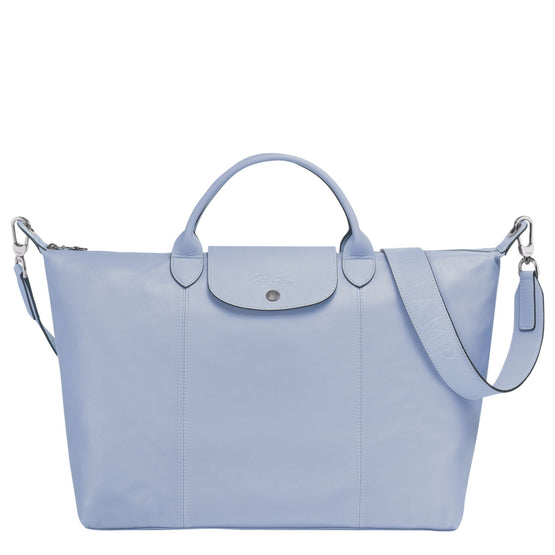 Le Pliage Cuir Top Handle Bag - Cloud Blue