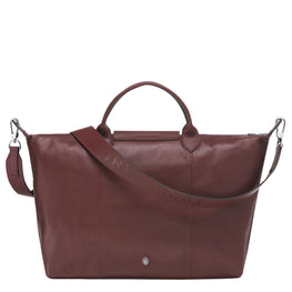 Le Pliage Cuir Top Handle Bag - Brandy