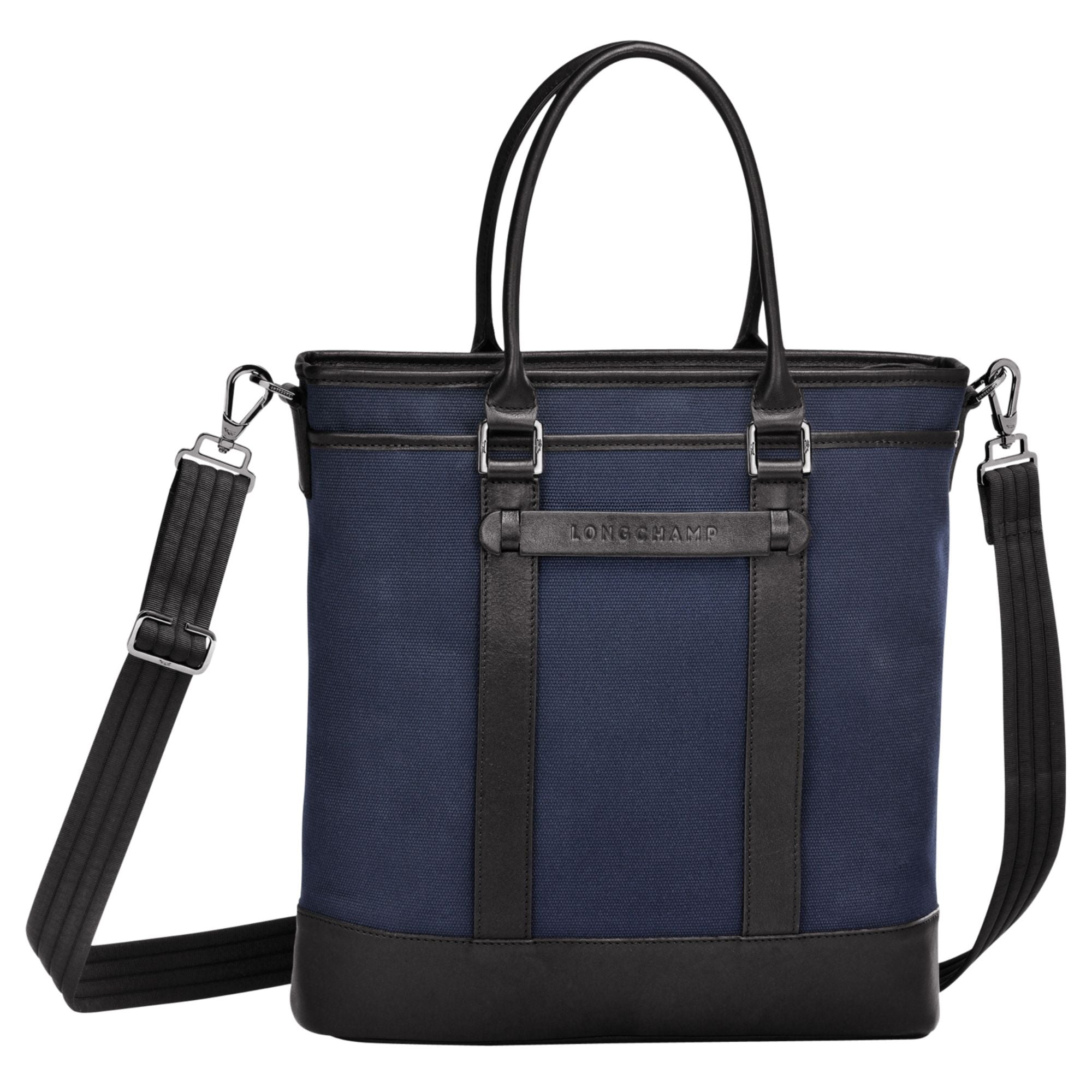 Longchamp 3D Toile Top Handle Bag - Navy/Black