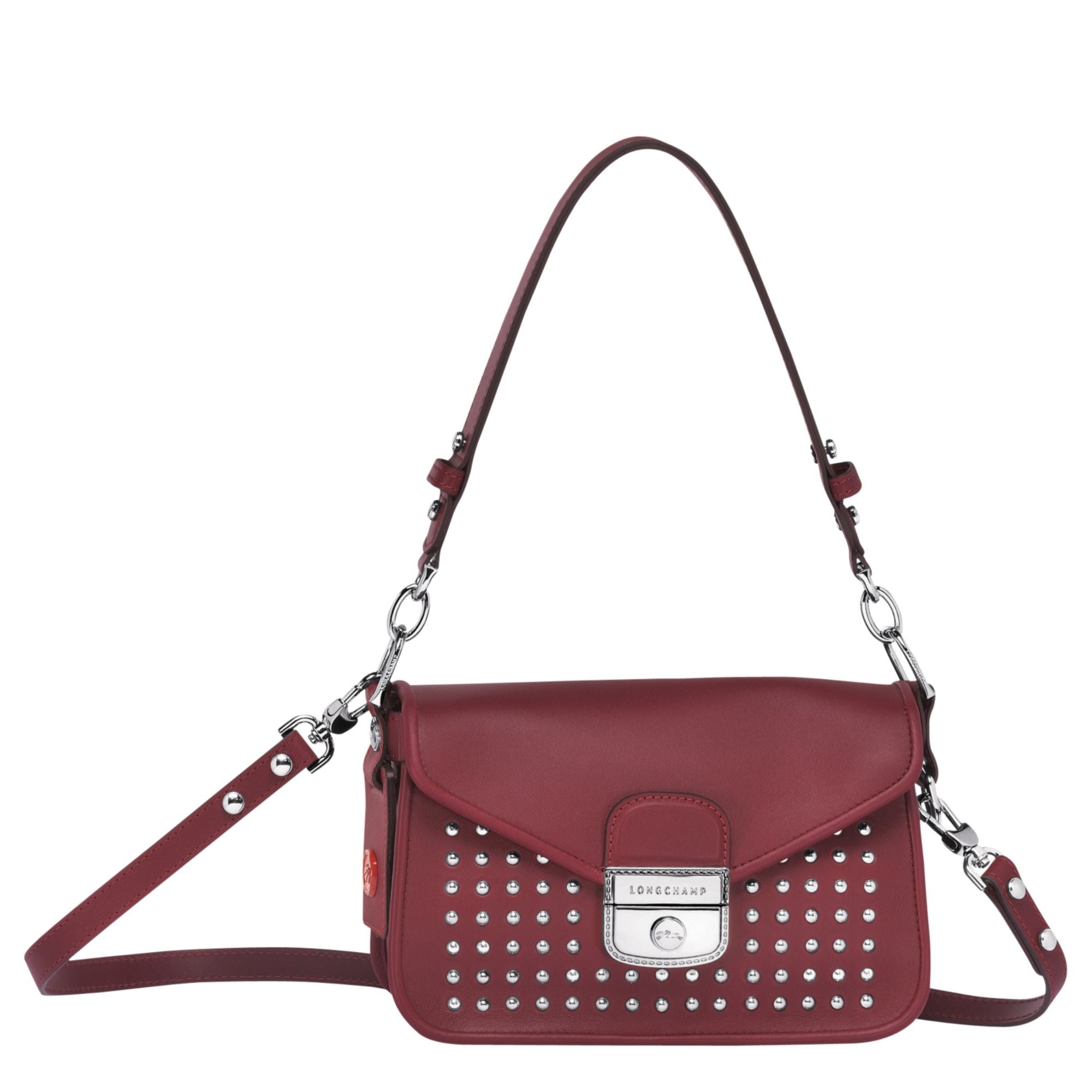 Mademoiselle Longchamp Rock Cross Body Bag - Burgundy