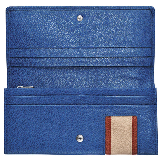 Le Foulonné Tricolore Continental Wallet - Sapphire