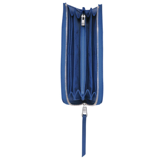 Le Foulonné Tricolore Zip Around Wallet - Sapphire