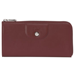 Le Pliage Cuir Zip Around Wallet - Red Lacquer