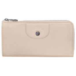 Le Pliage Cuir Zip Around Wallet - Chalk