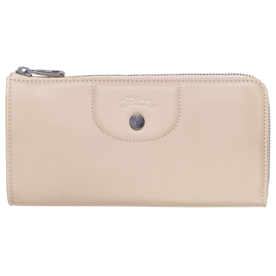 Le Pliage Cuir Zip Around Wallet - Chalk