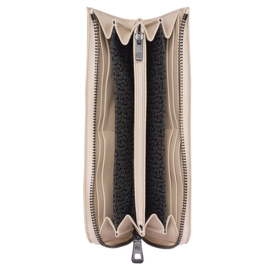 Le Pliage Cuir Zip Around Wallet - Chalk