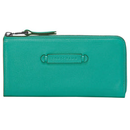 Longchamp 3D Zip Around Wallet - Emerald Green