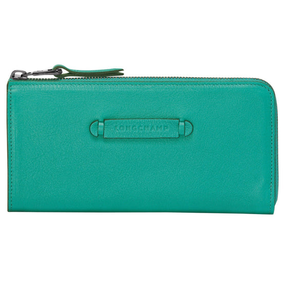 Longchamp 3D Zip Around Wallet - Emerald Green