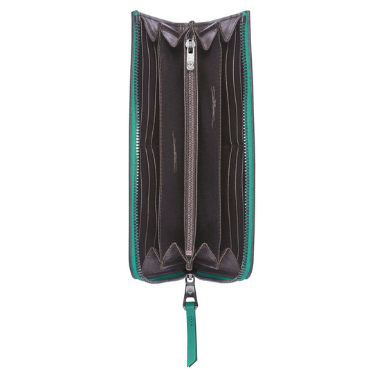 Longchamp 3D Zip Around Wallet - Emerald Green