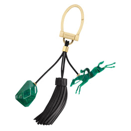 Longchamp 3D Pierre Key Ring - Emerald Green