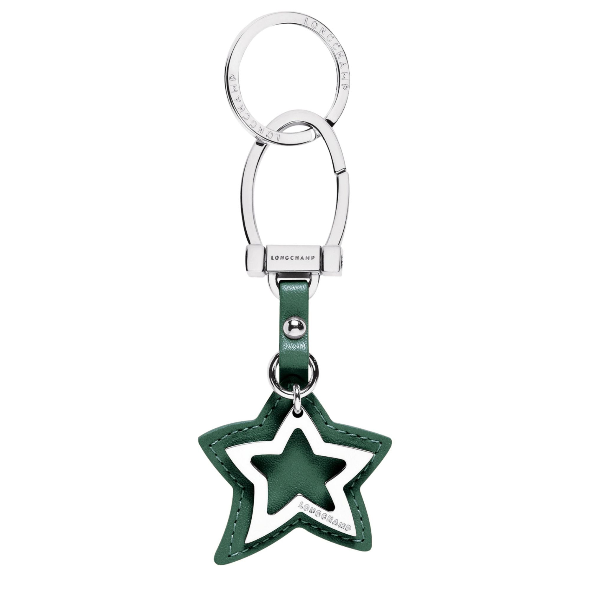 Le Pliage Cuir Key Ring - Emerald Green
