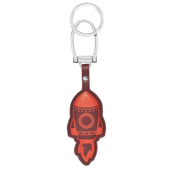 Le Pliage Cuir Key Ring - Red Lacquer