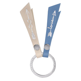 Le Pliage Cuir Key Ring - Blue Mist