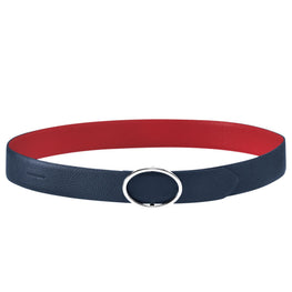 Le Foulonné Ladies' Belt - Navy/Vermilion