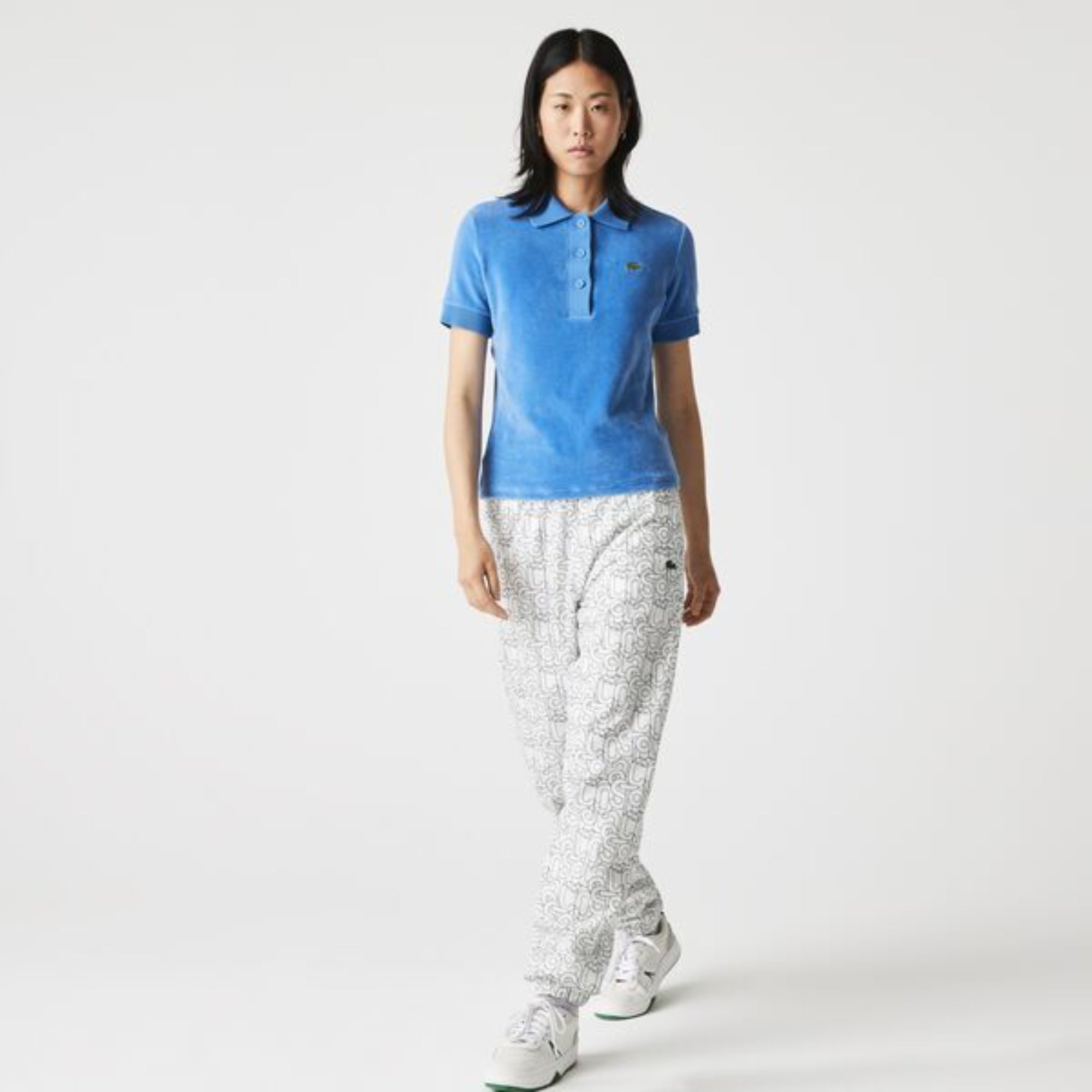 Lacoste Women'S Live Lightweight Printed Tracksuit Pants - Farine/Abimes