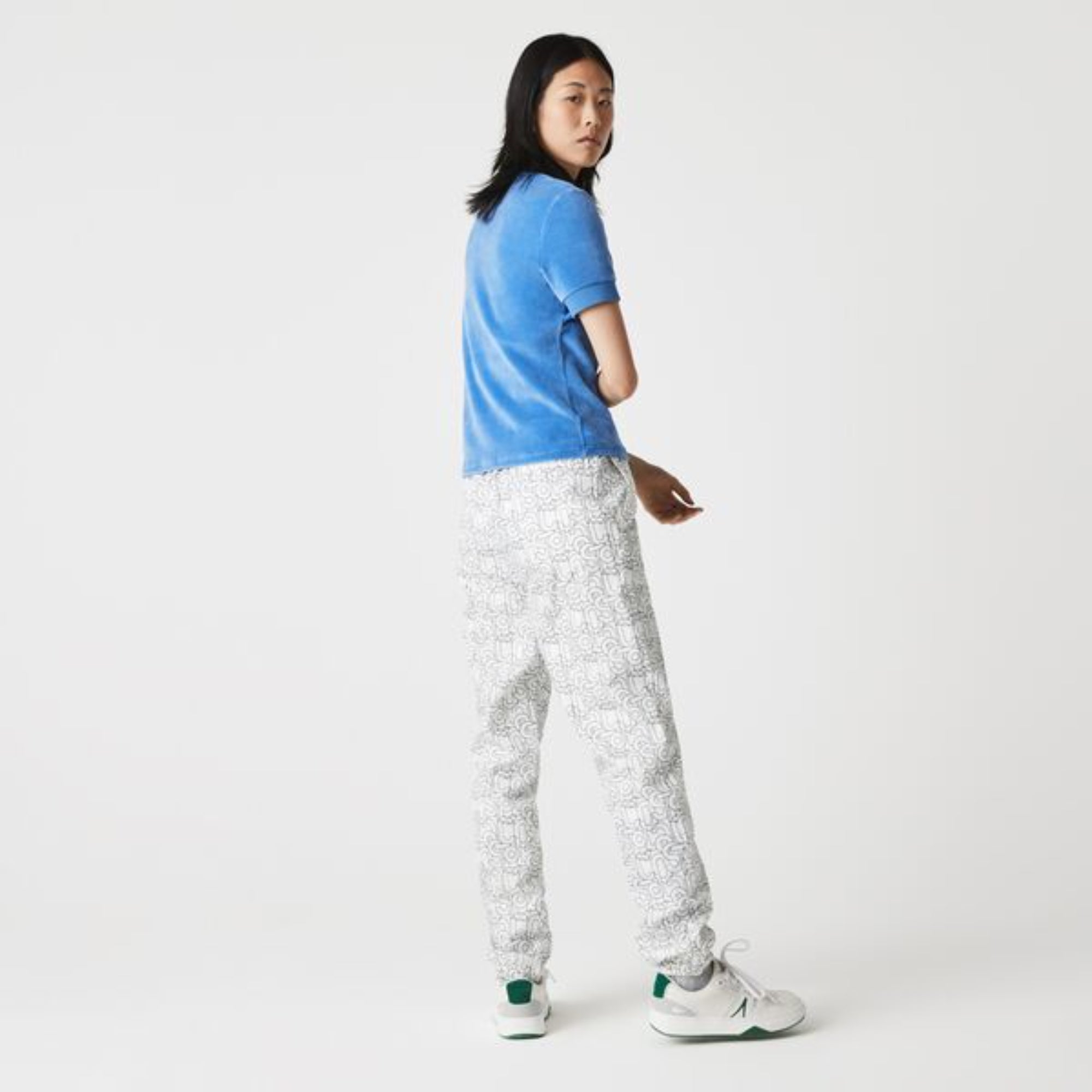 Lacoste Women'S Live Lightweight Printed Tracksuit Pants - Farine/Abimes