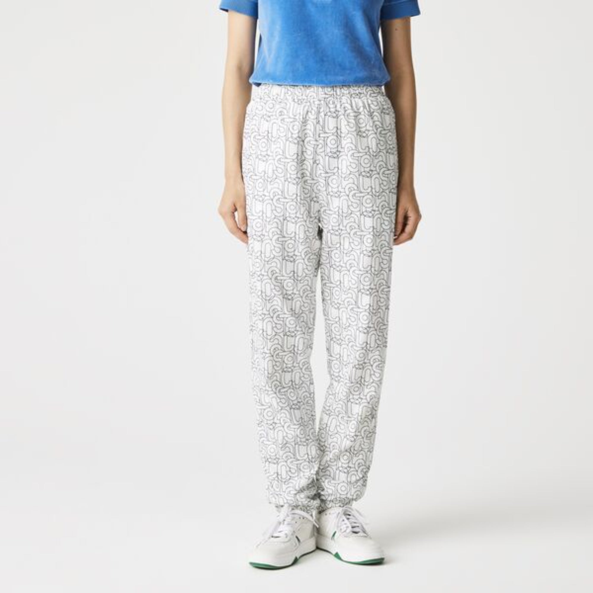 Lacoste Women'S Live Lightweight Printed Tracksuit Pants - Farine/Abimes