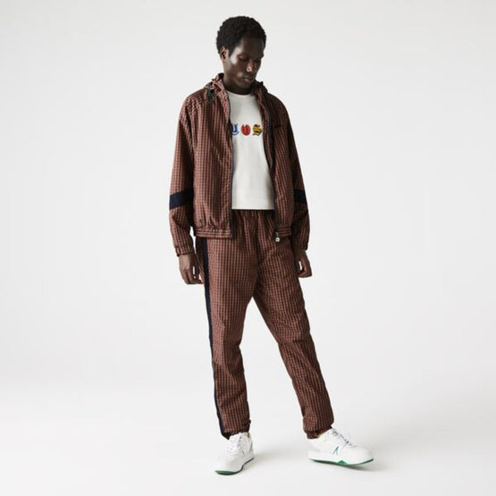 Lacoste Unisex Live With Houndstooth Design Trackpants - Marine/Multico