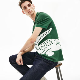 Lacoste Men'S Lacoste Regular Fit Oversized Crocodile Print Polo Shirt - Green