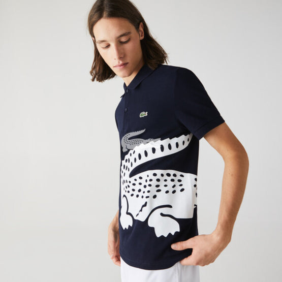 Lacoste Men'S Lacoste Regular Fit Oversized Crocodile Print Polo Shirt - Navy Blue