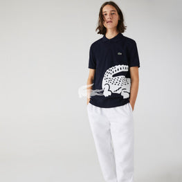 Lacoste Men'S Lacoste Regular Fit Oversized Crocodile Print Polo Shirt - Navy Blue