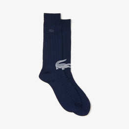 Lacoste Men'S Ribbed Socks - Marine/Navy Blue