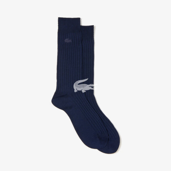 Lacoste Men'S Ribbed Socks - Marine/Navy Blue