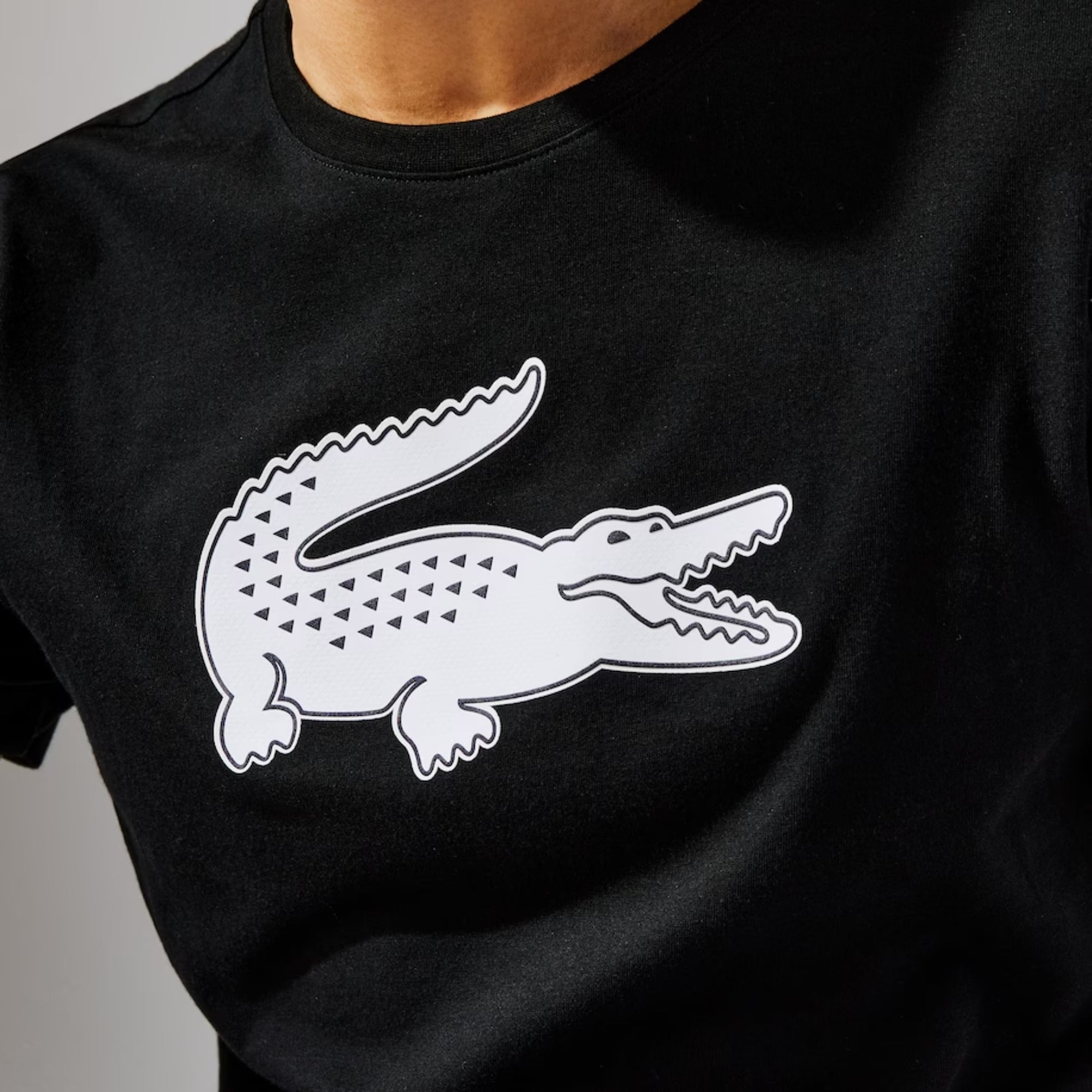 Lacoste Men'S Sport 3D Print Crocodile Breathable Jersey T-Shirt - Navy Blue/Wasp