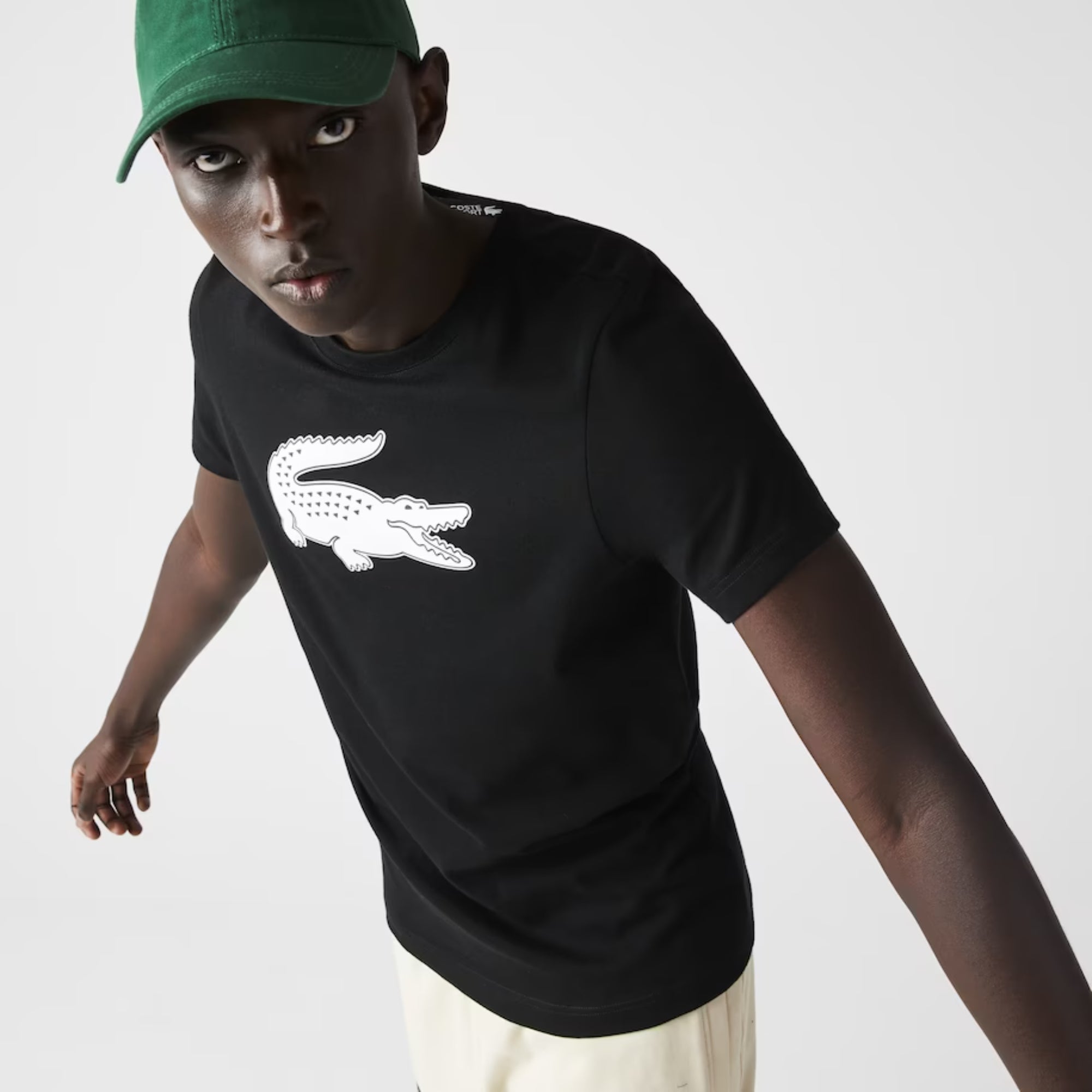 Lacoste Men'S Sport 3D Print Crocodile Breathable Jersey T-Shirt - Navy Blue/Wasp