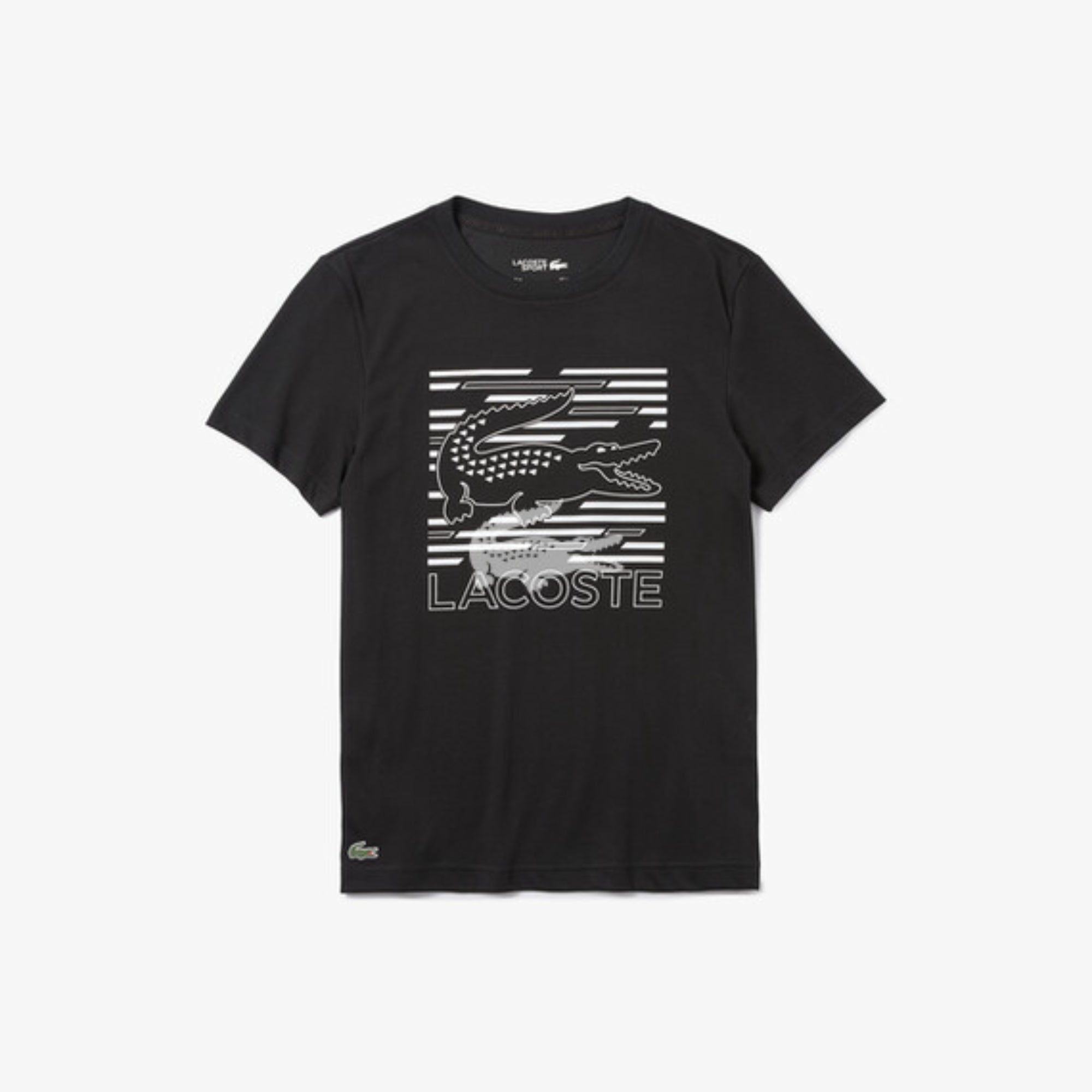 Lacoste Lacoste Men'S Sport Crocodile Printed Breathable T-Shirt - Black/White
